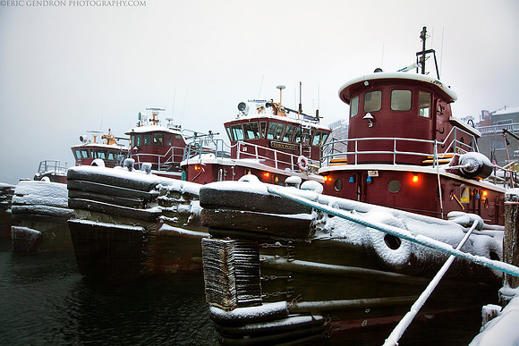 Snow Covered Tugboats