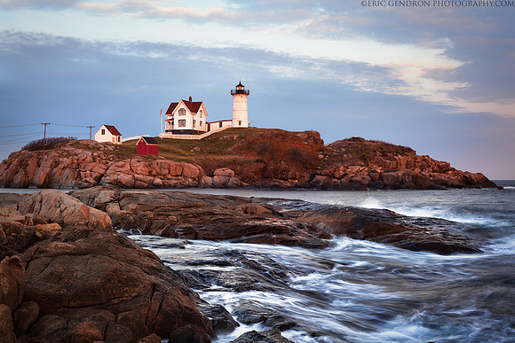 Waves Crash at Nubble Lighthouse