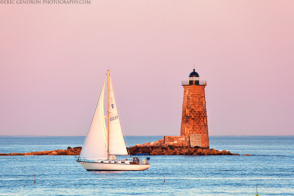 Whaleback Lighthouse and Sailboat