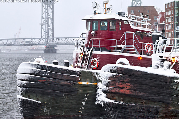 Portsmouth Tugs in a Blizzard