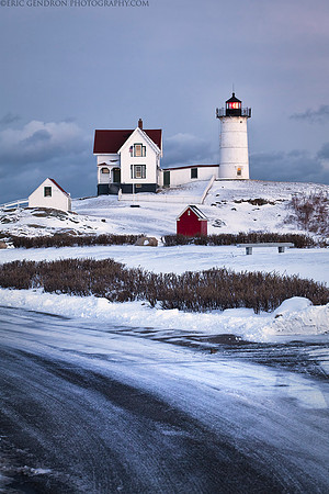 Nubble Lighthouse in the Snow