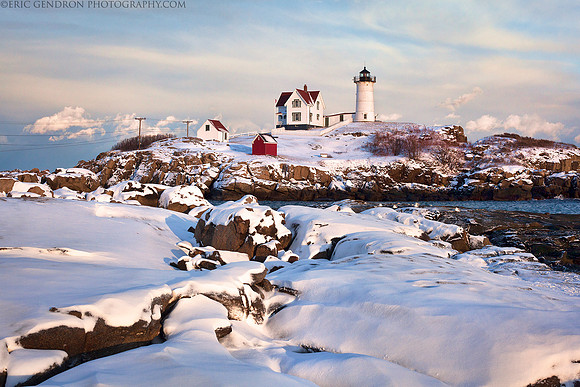 Winter Evening at Nubble Light