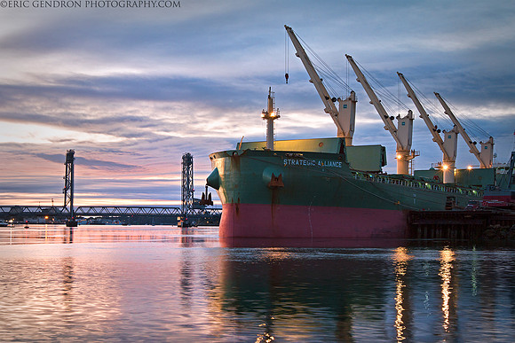 Cargo Ship in Portsmouth Harbor