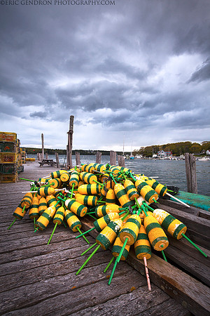 Maine Buoys and Storm Clouds