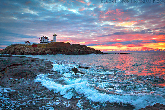 Nubble Lighthouse Colorful Sunrise