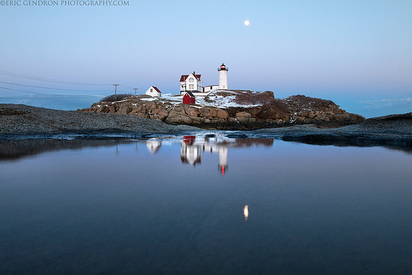 Full Moon Over Nubble Light