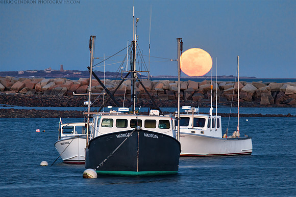 Moon Rise Over Rye Harbor
