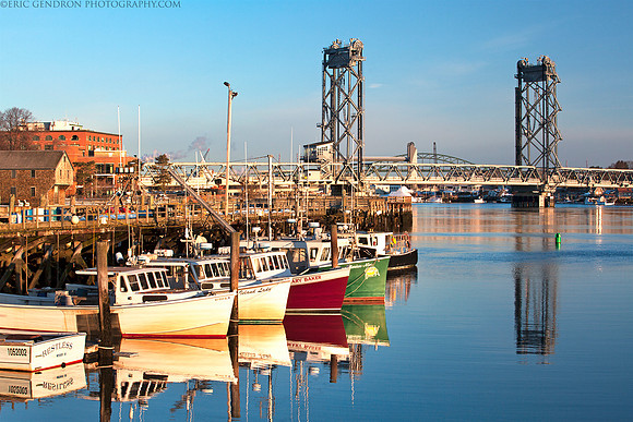Golden Hour Boats and Bridge