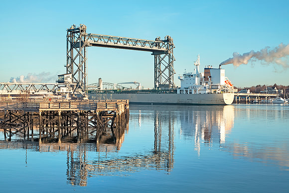 Tanker Under the Bridge