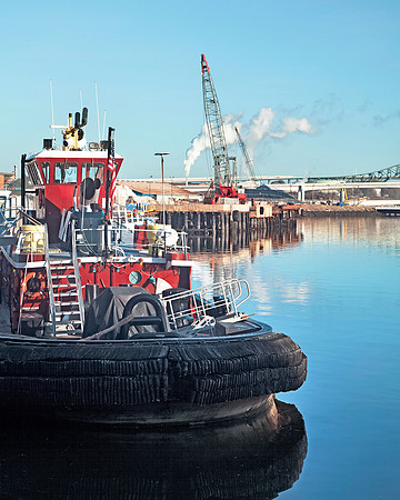Tugboat and Crane