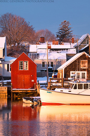Red Boathouse & Snow